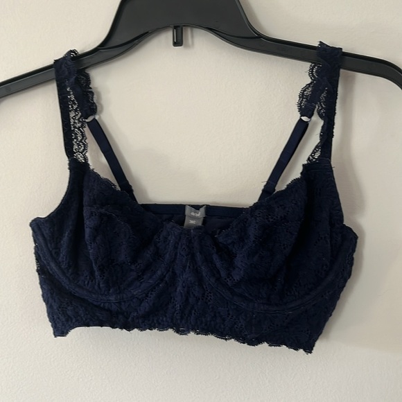 aerie American Eagle Lace Bralette Navy Blue 36C - Picture 12 of 16